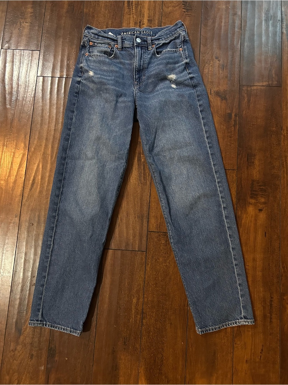 American Eagle Outfitters Super High Rise Baggy Straight Jean womens size 2 Long